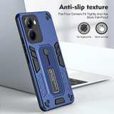 For Realme 10 4G Variety Brave Armor Finger Loop Holder Phone Case(Blue)