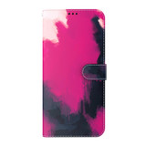 For Realme 10 4G Watercolor Pattern Flip Leather Phone Case(Berry)