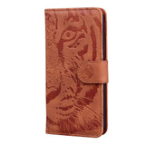 For Realme 10 4G Tiger Embossing Pattern Leather Phone Case(Brown)