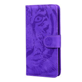 For Realme 10 4G Tiger Embossing Pattern Leather Phone Case(Purple)