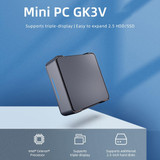 GK3V Windows 11 Pro Mini PC, Intel Gemini Lake J4125, Memory:8GB+128GB(EU Plug)