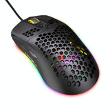 HXSJ X600 6 Keys RGB Luminous Macro Programming Wired Gaming Mouse(Black)