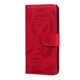 For Realme 10 4G Tiger Embossing Pattern Leather Phone Case(Red)