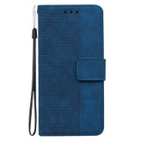 For Realme 10 4G Geometric Embossed Leather Phone Case(Blue)