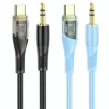 hoco UPA25 Transparent Exploration Version USB-C/Type-C Digital Audio Conversion Cable, Length: 1m(Blue)