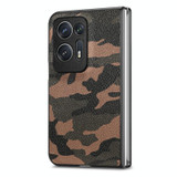 For OPPO Find N2 Camouflage Leather Back Cover Phone Case(Brown)