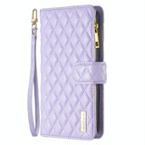 For Xiaomi 13 Lite / Civi 2 Diamond Lattice Zipper Wallet Leather Flip Phone Case(Purple)