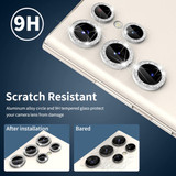 For Samsung Galaxy S23 Ultra 5G ENKAY 9H Rear Camera Lens Glitter Aluminium Alloy Ring Tempered Glass Film(Black)