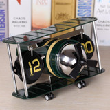 HY-F029 Airplane-shaped Retro Desktop Wall Hanging Decorative Flip Clock(Green)