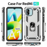 For Xiaomi Redmi A1 Shockproof TPU + PC Phone Case with Holder(Silver)