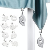 5pcs Stainless Steel Tablecloth Clip Windproof Tablecloth Weights Hanger(Flower TCC0010A)