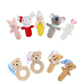 Baby Hand Rattles Toys Hand Grip Stick Newborn Soothing Toys,Style: Sleep Bear Pink Rattle