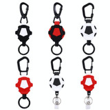 Telescopic High Resilience Steel Wire Rope Metal Anti-theft Buckle(Key Ring White Black)