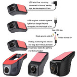 M1 Hidden Driving Recorder WiFi Phone Connecting Car Parking Monitoring 1080P HD Recorder(Without Button+USB Short Line)