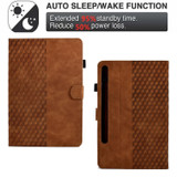 For Samsung Galaxy Tab S7 T870 / S8 X700 Rhombus Embossed Leather Smart Tablet Case(Brown)