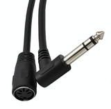 JUNSUNMAY 6.35mm 1/4 inch Male to Female 5 Pin MIDI Audio Stero Adapter, Cable Length: 20cm