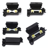 10pcs Small Fork Bolt Fuse Block Car Air Conditioning All The Way Fuse Box Fuse Holder(Black)