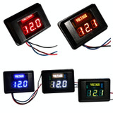 DES-2 Car Battery Voltage Meter DC LED Digital Display 12V Motorcycle RV Yacht Voltage Meter Detector(White)