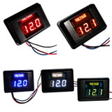 DES-2 Car Battery Voltage Meter DC LED Digital Display 12V Motorcycle RV Yacht Voltage Meter Detector(Green)