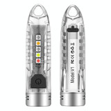 V1 Keychain Lantern Mini Light Flashlight Multifunctional Outdoor Home Flashlight(Transparent White)