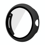 For Google Pixel Watch Frosted PC Frame Tempered Film Integrated Watch Protective Case(Black)