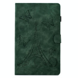 For Samsung Galaxy Tab A 10.1 2016 T580 Tower Embossed Leather Smart Tablet Case(Green)