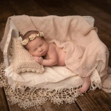 Hollow Lace Round Blanket + Pillow Suit Baby Photography Props(Pink)