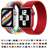 Nylon Single-turn Braided Watch Band For Apple Watch Series 8&7 41mm / SE 2&6&SE&5&4 40mm / 3&2&1 38mm, Length:135mm(Blue Camouflage)