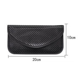 Carbon Fiber Signal Shielding Bag Radiation-proof RFID Phone Key Bag 20 x 10cm(Black)