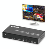 FJGEAR FJ-401HF 4 In 1 Out 4K HDMI Splitter Supports Four Screen Segmentation, Plug Type:US Plug(Black)