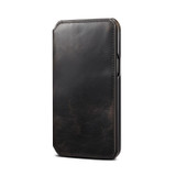 For iPhone 13 Pro Denior Oil Wax Top Layer Cowhide Simple Flip Leather Case(Black)