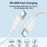 JOYROOM S-CC060A9 60W USB-C/Type-C to USB-C/Type-C Fast Charging Data Cable, Length: 1m(White)