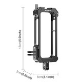 For Insta360 X3 PULUZ Metal Protective Cage Rig Housing Frame with Expand Cold Shoe Base & Tripod Adapter(Black)