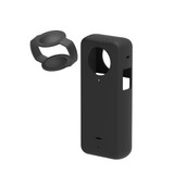 For Insta360 X3 PULUZ Silicone Protective Case with Lens Cover(Black)