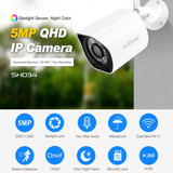 SriHome SH034 5.0MP Mini Dual 2.4 / 5G WiFi Outdoor IP66 Waterproof Video Surveillance Color Night Vision Security CCTV Cam, Plug Type:UK Plug(White)