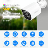 SriHome SH034 5.0MP Mini Dual 2.4 / 5G WiFi Outdoor IP66 Waterproof Video Surveillance Color Night Vision Security CCTV Cam, Plug Type:EU Plug(White)
