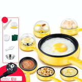 350W Electric Egg Omelette Cooker Frying Pan Steamer Cooker,EU Plug,Style: Double Layer Set Yellow