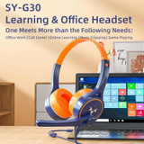 SOYTO SY-G30 Wired Noise Cancelling Ergonomic Gaming Headset, Interface:USB(Black)