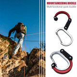 Aluminum Alloy D-type Outdoor Mountaineering Hook, Specification: M (Red)