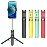 Bluetooth Remote Control Tripod Selfie Stick (Green)