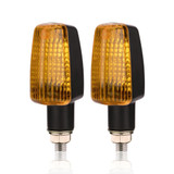 2 PCS PE-ZS102 Motorcycle Retro Style Turn Signal Light(Black + Yellow Light Shell)