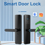 C91 Tuya Smart WiFi Password Fingerprint Electronic Door Lock(Silver)