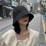 Summer Thin Fisherman Hat Women Sun Cap Hundred Face Shade Sun Basin Hat, Size: M(Black)