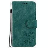 For Realme 8i Little Tiger Embossed Leather Phone Case(Green)