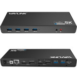 Wavlink UG69DK1 5K Type-C Dual Display USB 3.0 Video Gigabit Ethernet HDMI Docking Station, Plug:US Plug