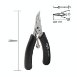 HSD HS-101C 4 inch 45 Degree Dending Mouth Mini Palm Toothless Fishing Plier Curved Nose Plier Handmade Plier