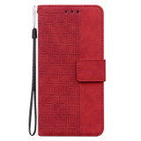 For Tecno Pova Neo 3 Geometric Embossed Leather Phone Case(Red)