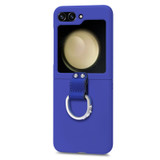 For Samsung Galaxy Z Flip5 5G Skin Diamond-encrusted Ring Holder Phone Case(Dark Blue)