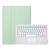 For Samsung Galaxy Tab S9 Candy Color Touch Backlight Bluetooth Keyboard Leather Tablet Case with Pen Holder(Light Green)
