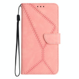 For Realme 11 4G Global Stitching Embossed Leather Phone Case(Pink)